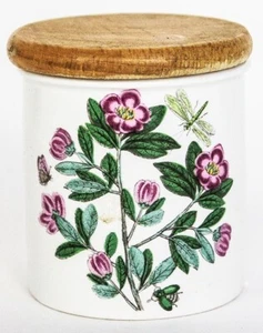Portmeirion Botanic Garden Rhododendron Lepidotum Canister Small 3" Wood Lid - Picture 1 of 3