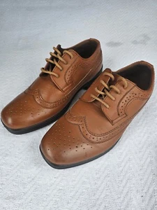 Deer Stags Ace Oxford Classic Shoes Lace Up Tan Brown Boys Size 2.5 M - Picture 1 of 7