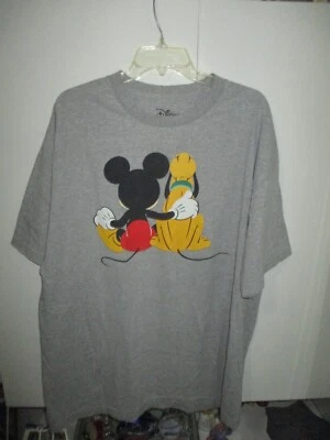DISNEY СЕРЫЙ КОРОТКИЙ РУКАВ ФУТБОЛКА МИККИ/ПЛУТО SZ XL - Изображение 1 из 4