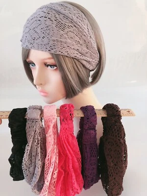 AU Women Bohemia Net Boho Wide Hair Bandana Wrap Head band headband Scarf Turban - Image 1 of 4