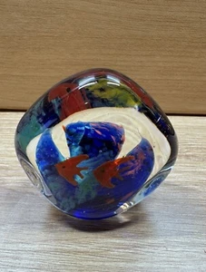 Pisapapeles Arte Vidrio Acuario Goldfish Angel Pecera Transparente Naranja Azul - Imagen 1 de 7