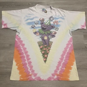 Vintage 1991 Grateful Dead Spring Tour Tie Dye T Shirt Large Juggling Bears 90s - Picture 1 of 10