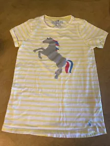 Joules Girls Size 11/12 Chic Unicorn Stripe T-shirt! Excellent Cond! 100% Cotton - Picture 1 of 6