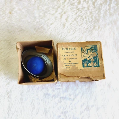 Vintage Golden Transportable Clip Light Bulb Clip It Anywhere Original Box L65 - Image 1 of 4