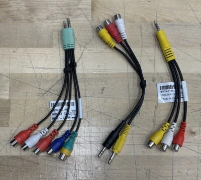 Cables adaptadores compuestos y componentes Samsung BN39-01154H y BN39-01154W - Juego de 3 Foto 1 de 4