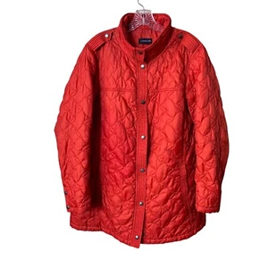 Lands End Women's Size 1X 16W -18W Jacket Quilted Snap Close Long Sleeves Comfy - Picture 1 of 14