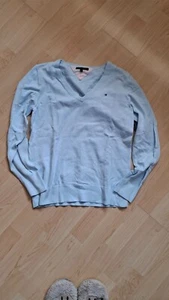Baumwollpulli Pulli Pullover Strickpulli TOMMY HILFIGER Damen hellblau, Gr. L - Bild 1 von 3