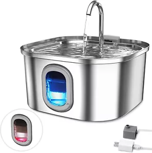 Stainless Steel Cat Water Fountain 3.2L Pet Drinking Fountain Dispenser for Cats - Picture 1 of 5
