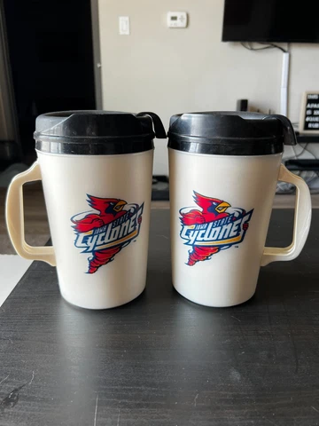 Pair of Vintage Insulated Covered Mug - Iowa State University Cyclones Cover