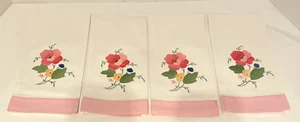 4 servilletas de cena vintage de algodón blanco 14 pulgadas X 22 pulgadas nuevas - Imagen 1 de 14