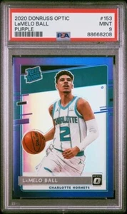 2020 Donruss Optic LaMelo Ball Purple Rated Rookie RC #153 PSA 9 - Bild 1 von 2