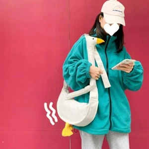 Canvas Cute Duck Tote Diagonal Shoulder Bags Fashion Silly Goose Bag Girls - Picture 1 of 14