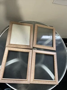 set of 4 vintage Wooden floral 11 x 14 picture frames/wallhangings - Picture 1 of 6