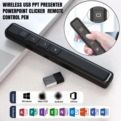 Penna Presentatore USB PPT Powerpoint Clicker Presentazione Telecomando Wireless UK - Immagine 1 di 4
