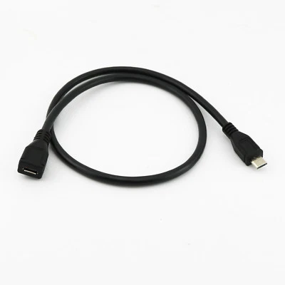 1x Cavo Prolunga Dati Ricarica Micro USB Maschio a Micro Femmina 50cm/1,5ft - Immagine 1 di 4