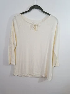 Top donna Talbots Petite colore panna manica 3/4 taglia SP - Foto 1 di 6