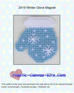 Winter Glove Magnet - Plastic Canvas Pattern or Kit - Picture 1 of 1