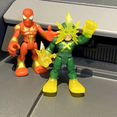 2 PIEZAS Figuras Playskool Marvel Super Heroes Iron Spider-Man y Electro Adventures Foto 1 de 4