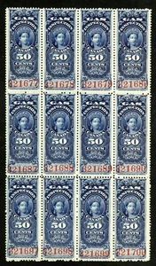 CANADA Revenue FG19 - NH - BLK of 12 - 50¢ Gas Inspection (.022) - Picture 1 of 1