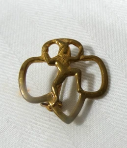 Vintage Pfadfinder Brownie Anstecknadel goldfarben Elfe Trefoil Mitgliedschaft Anstecknadel - Bild 1 von 3