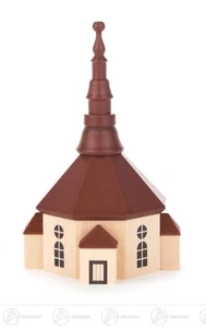 Miniatur Seiffener Kirche natur  BxHxT 7 cmx10 cmx7 cm NEU Erzgebirge Holzfigur - Picture 1 of 1