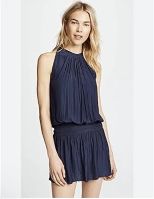 Mini Vestido Ramy Brook Azul Marino París Blusa S Nuevo con Etiquetas Foto 1 de 4