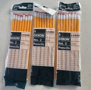 Lot of 3 Dixon 100% Real Wood HB No.2 Pencils with Eraser 8-Pack 14408 Yellow - Picture 1 of 4