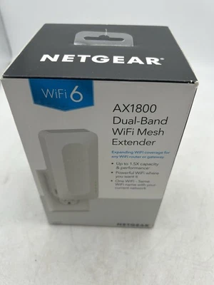 NETGEAR EAX12 AX1600 Wi-Fi 6 Mesh Wall Plug Range Extender Signal Booster White - Image 1 of 4