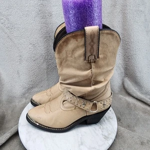 Shyanne Boots Womens Size 6 Tanya Tan Leather Slouch Harness Boots *Read* - Picture 1 of 14