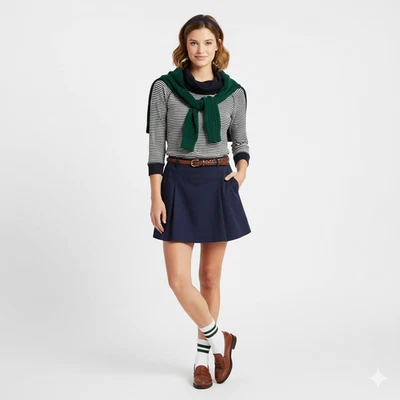 LRL Lauren Jeans Co Ralph Lauren Women Striped Cowl Neck Shirt Petite Medium - Image 1 of 4