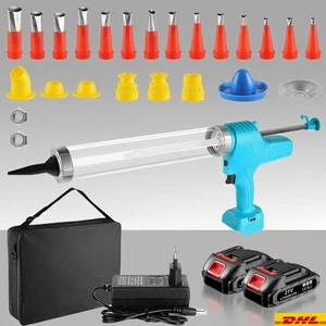 Pistola in silicone a batteria pressa a cartuccia colla per vetro pistola a cartuccia con 2 * batteria 21 V - Foto 1 di 12