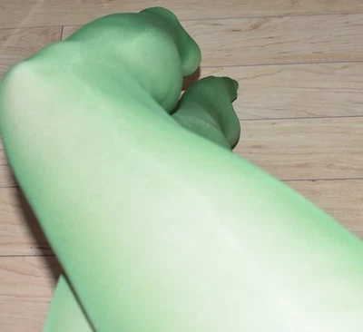 Meia-calça meia-calça transparente verde feita na Itália vintage sem marca - Imagem 1 de 4