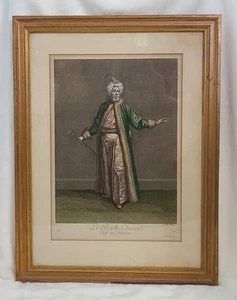 1714 “Le Bach-Chiaoux, Chef des Huissiers”  Hand-Colored & Gilded Engraving   - Picture 1 of 8