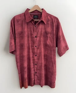 Quicksilver Waterman Collection Men’s XL Short Sleeve Button Shirt Dark Orange - Picture 1 of 7