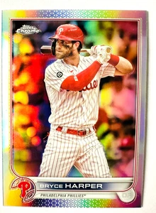 2022 Topps Chrome Bryce Harper Refractor Card #220 Phillies Star! - Picture 1 of 3