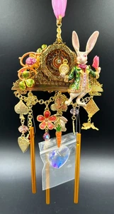 Kirks Folly White Rabbit Alice In Wonderland Windchime - Picture 1 of 14