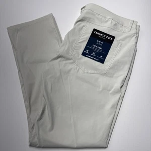 Kenneth Cole Tech Pants Mens 4way Stretch Golf Slim Fit Birch Beige Sz 38x30 - Picture 1 of 4