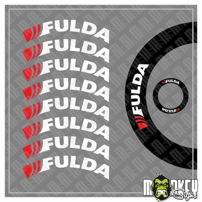 Tamiya Reifenbeschriftung 1:14 Fulda RC LKW freistehend Aufkleber Truck - Bild 1 von 2