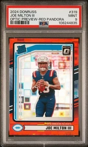 2024 PANINI DONRUSS | OPTIC PREVIEW-RED PANDORA #319 JOE MILTON III RC PSA 9 - Picture 1 of 2