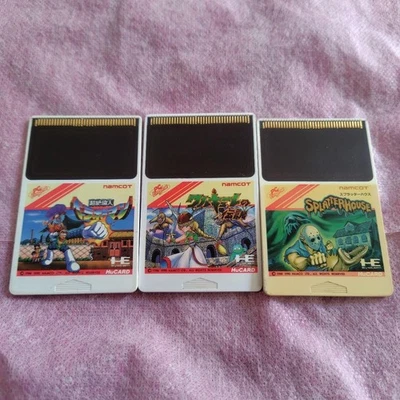 PC Engine Game software Set of 3 Splatterhouse Superhuman Bellaboman etc USED - Image 1 of 2