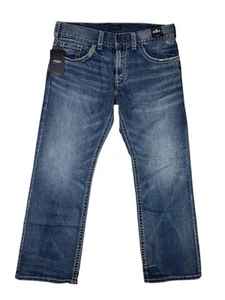 Silver Jeans Co. Zac Relaxed Fit Straight Leg Zip Fly Jeans Men's Size 36x32 - Picture 1 of 14