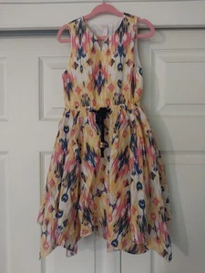 Artisan NY Girl's Hankerchief Hem Sleeveless Dress with Tie Size 5 - Picture 1 of 7