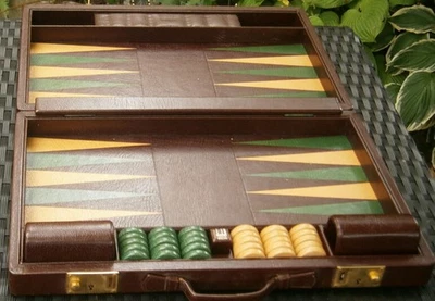 Original DUNHILL Brettspiel / Strategiespiel BACKGAMMON; Premium Qualität, Leder - Bild 1 von 4