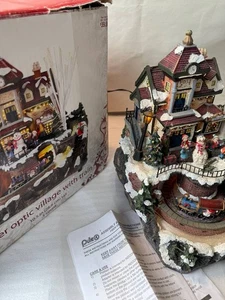 Target 2007 Fiber Optic Village Train Station Moving Train And Music WORKS - Picture 1 of 6