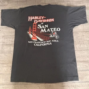 Vintage Single Stitch Harley Davidson Pocket Tee San Fran California San Mateo Large - Bild 1 von 11