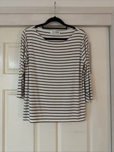 Mela Purdie Basic Top Size 10 S 3/4 Sleeve Stretch Round Neck - Picture 1 of 7