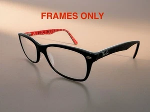 Ray-Ban RX5228 2479 Eyeglasses FRAMES ONLY Black Red Interior Logo Design - Picture 1 of 12