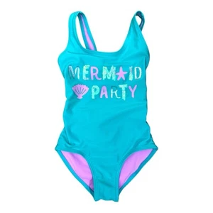 Cat & Jack Girl’s XS 4/5 Turquoise Mermaid Party Swimsuit - Picture 1 of 3