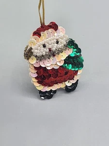 Vintage Maus Perlen & Pailletten kleines Ornament  - Bild 1 von 3