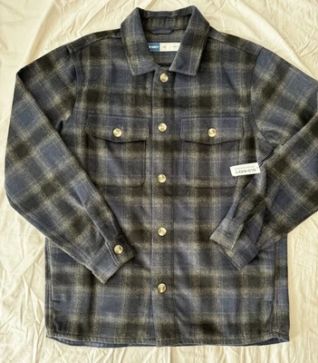Old Navy Mens Blue and Gray Plaid Shirt Jacket Medium - Image 1 of 4